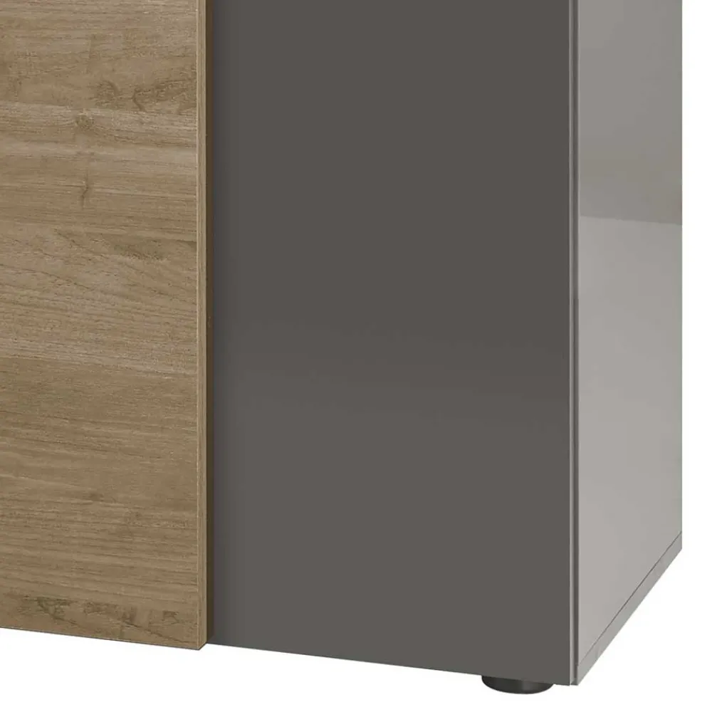Wohnen 181x94x44 Hochglanz Sideboard in Dunkelgrau - Eracosta