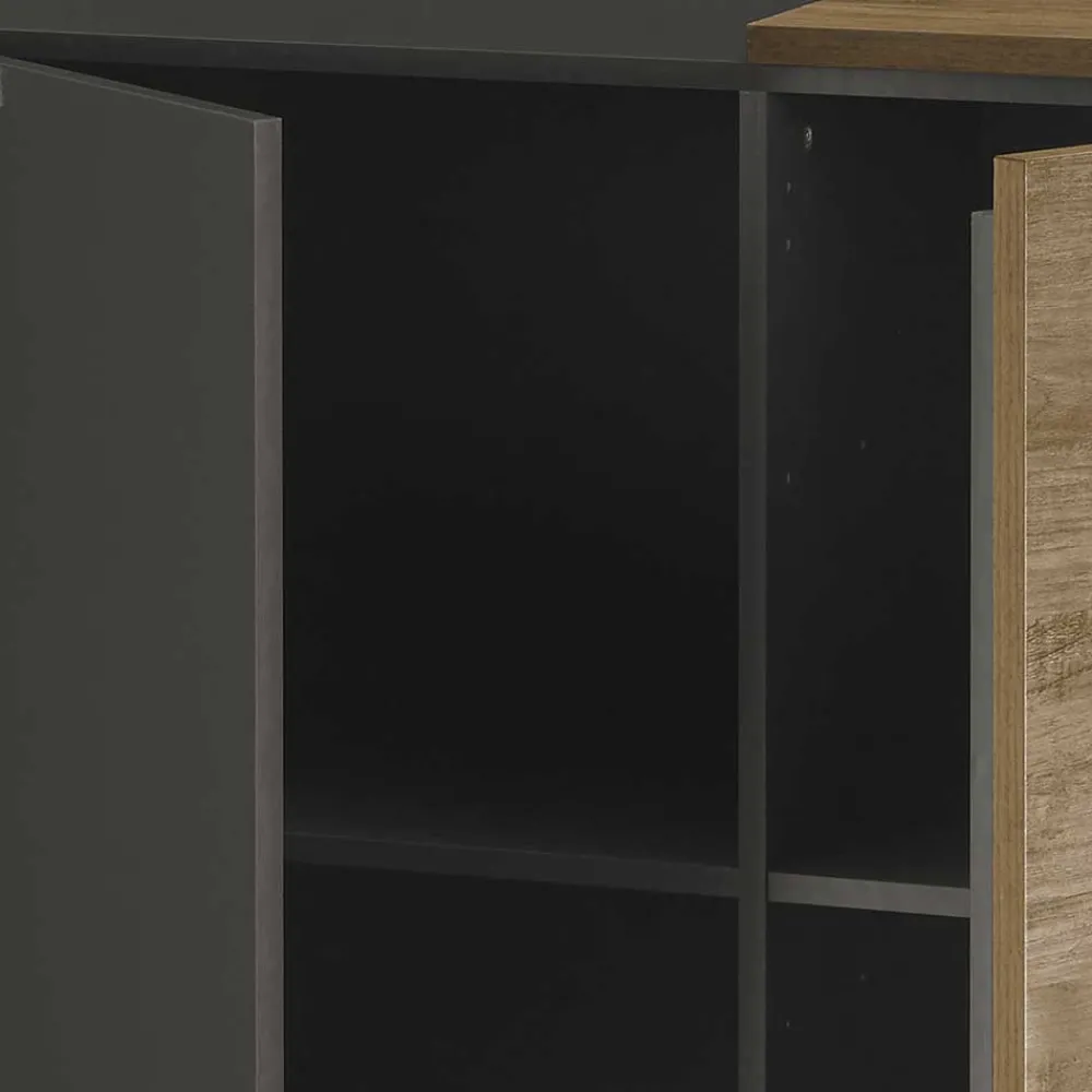 Wohnen 181x94x44 Hochglanz Sideboard in Dunkelgrau - Eracosta