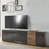 Wohnen Tv & Hifi-Möbel|Tv & Hifi-Möbel*181x59x44 Hochglanz TV Unterschrank in Grau - Eracosta