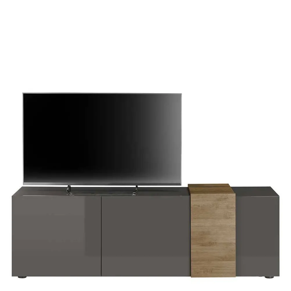 Wohnen Tv & Hifi-Möbel|Tv & Hifi-Möbel*181x59x44 Hochglanz TV Unterschrank in Grau - Eracosta