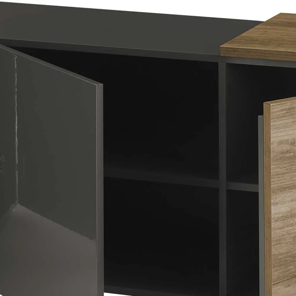 Wohnen Tv & Hifi-Möbel|Tv & Hifi-Möbel*181x59x44 Hochglanz TV Unterschrank in Grau - Eracosta