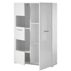 Wohnen Vitrinen|Wohnzimmer-Vitrinen*80x123x35 Hochglanz Vitrinenschrank in Weiß - Timmona