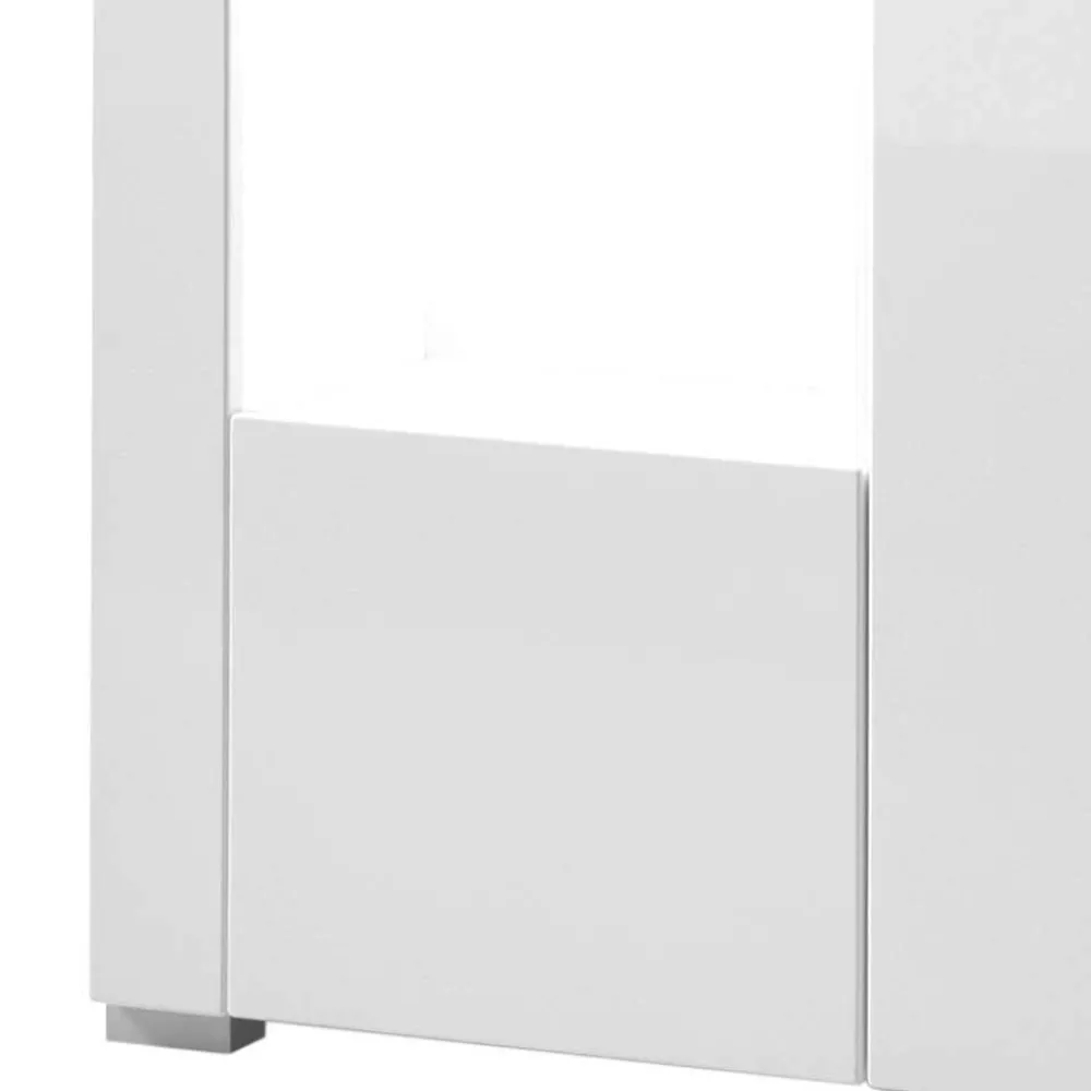 Wohnen Vitrinen|Wohnzimmer-Vitrinen*80x123x35 Hochglanz Vitrinenschrank in Weiß - Timmona