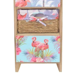 Wohnen Rattanmöbel*30x90x30 Hochkommode in Braun & Bunt - Drawa