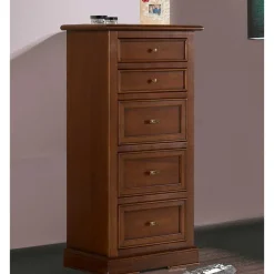 Wohnen 60x119x38 Hochkommode in Walnuss Braun - Istefanio