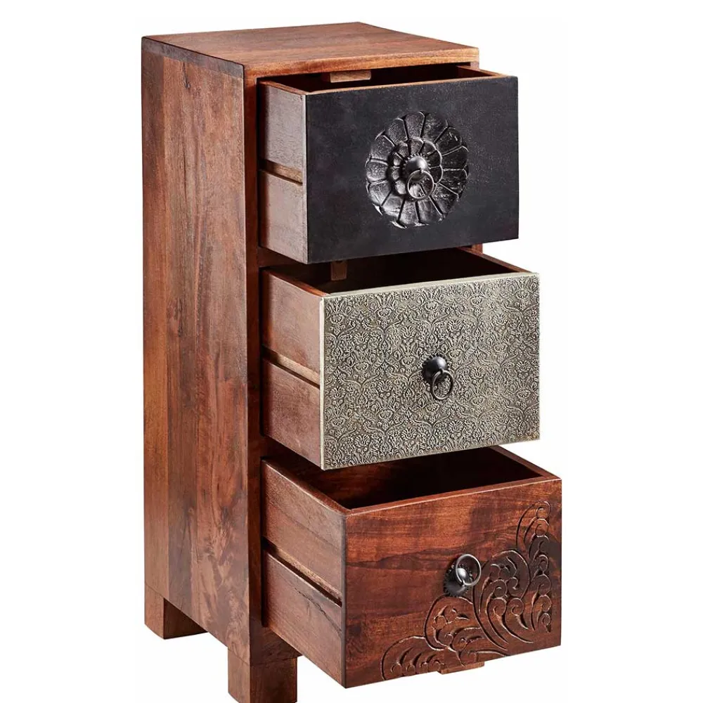 Wohnen 30x71x30 Hochkommode mit 3 Schubladen - Welina