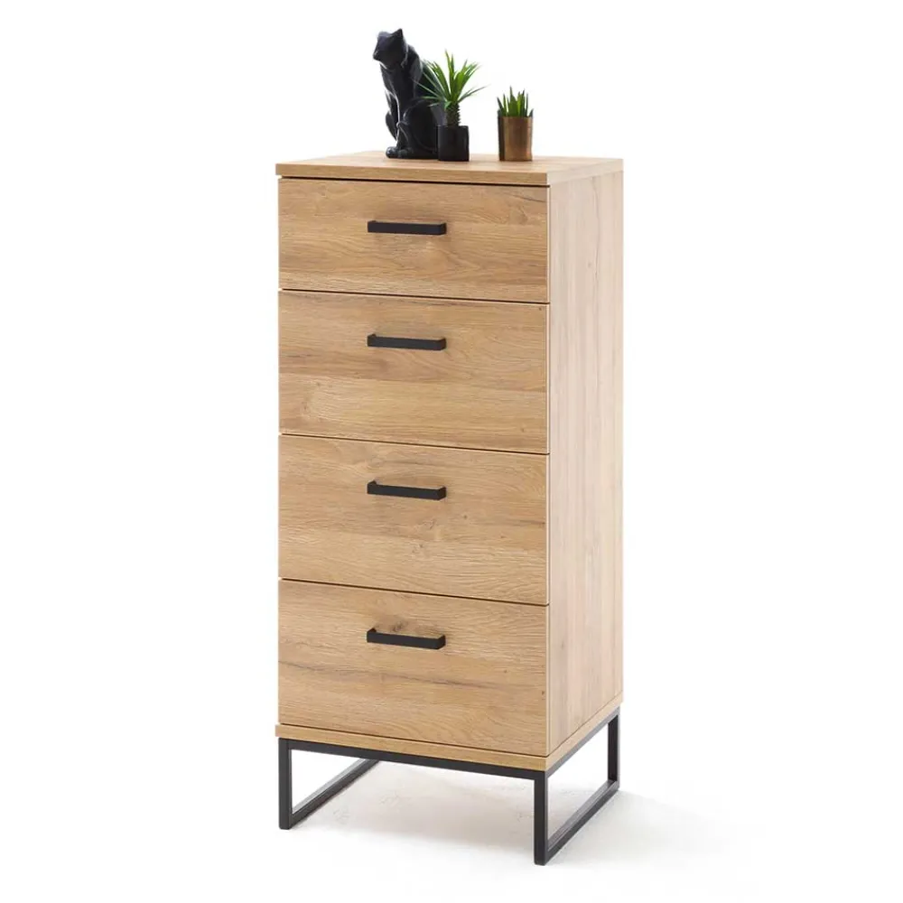 Wohnen Schwarze Möbel|Flurkommoden*50x116x44 Hochkommode mit Bügelgestell - Truvisas