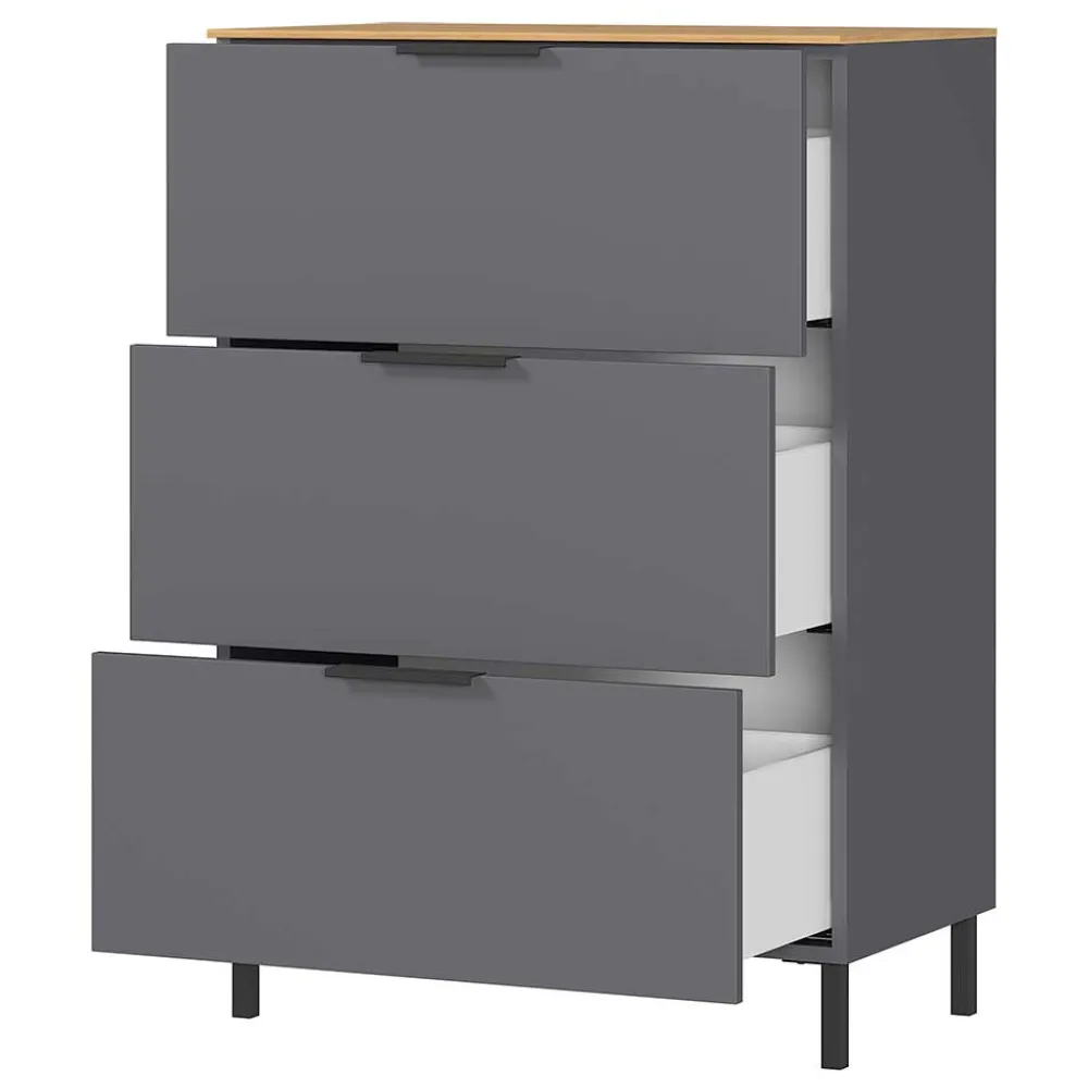 Wohnen Flurkommoden*68x98x40 Hochkommode mit drei Schubladen - Lurys
