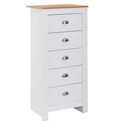 Wohnen Landhausmöbel|Flurkommoden*53x114x39 Hochkommode mit fünf Schubladen - Intora