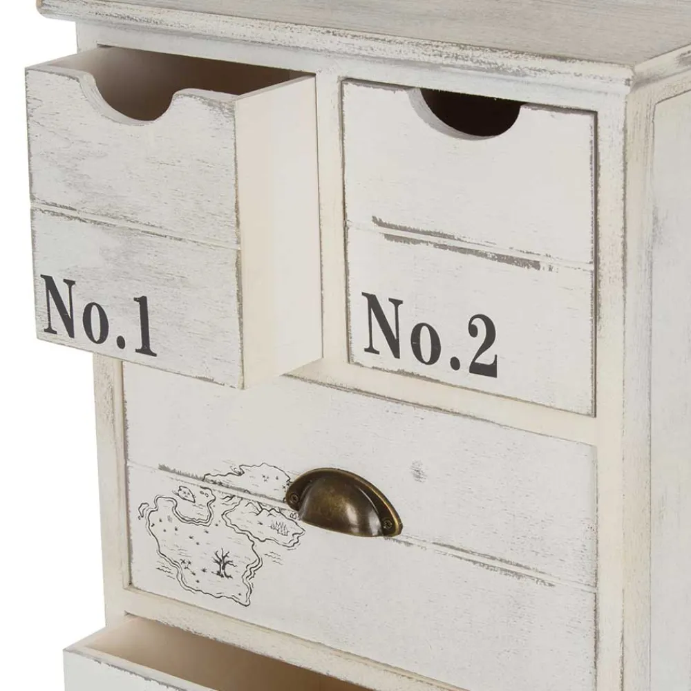 Wohnen Skandinavische Möbel|Landhausmöbel*40x104x30 Hochkommode mit maritimen Motiven - Maggiore