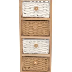 Wohnen Esszimmerregale|Regale*30x73x25 Hochkommode mit vier Körben - Rennia