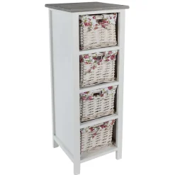 Wohnen 31x89x31 Hochkommode mit vier Körben - Galiferia