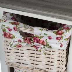 Wohnen 31x89x31 Hochkommode mit vier Körben - Galiferia