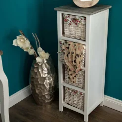 Wohnen 31x89x31 Hochkommode mit vier Körben - Galiferia