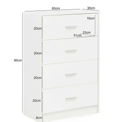 Wohnen Sideboards & Kommoden|Sideboards & Kommoden*60x90x30 Hochkommode mit vier Schubladen - Hank