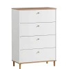 Wohnen 80x117x40 Hochkommode mit vier Schubladen - Ambreros