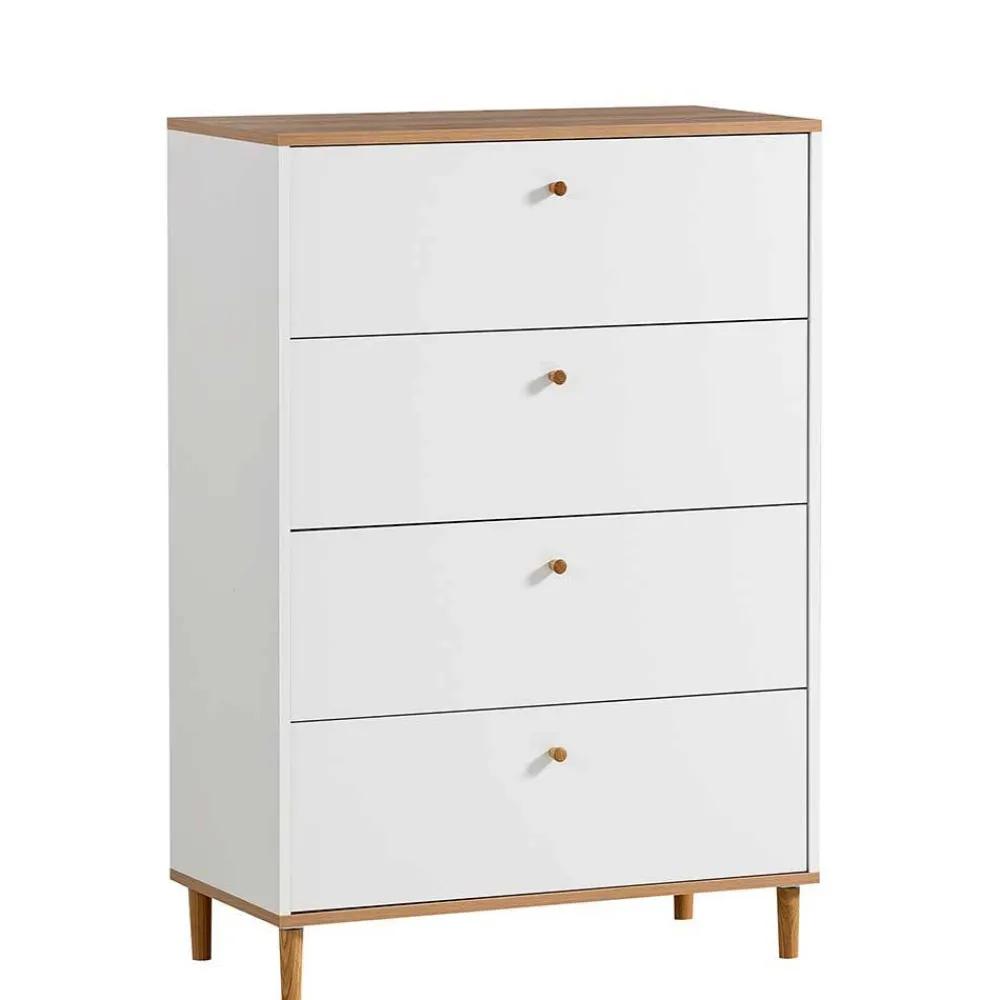 Wohnen 80x117x40 Hochkommode mit vier Schubladen - Ambreros