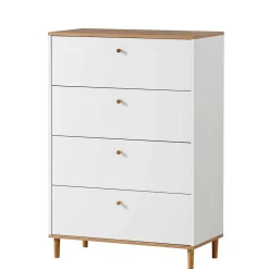 Wohnen 80x117x40 Hochkommode mit vier Schubladen - Ambreros