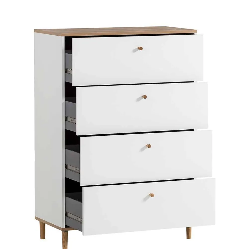 Wohnen 80x117x40 Hochkommode mit vier Schubladen - Ambreros