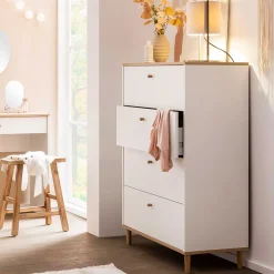 Wohnen 80x117x40 Hochkommode mit vier Schubladen - Ambreros