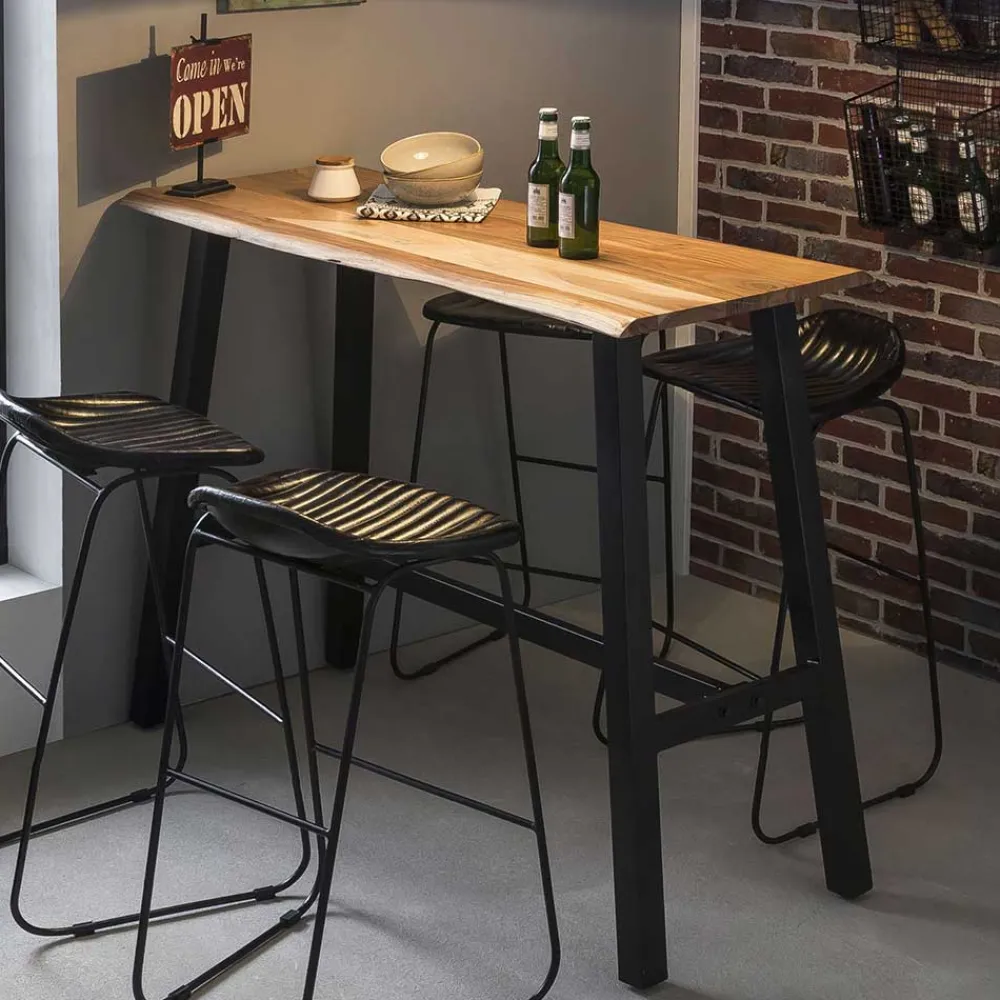 Wohnen 125x112x51 Hochtisch aus Akazie Baumkante - Clause