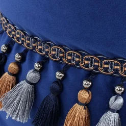 Wohnen Orientalische Möbel*45x38x45 Hocker Pouf aus Samt in Blau - Quinn