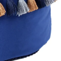Wohnen Orientalische Möbel*45x38x45 Hocker Pouf aus Samt in Blau - Quinn