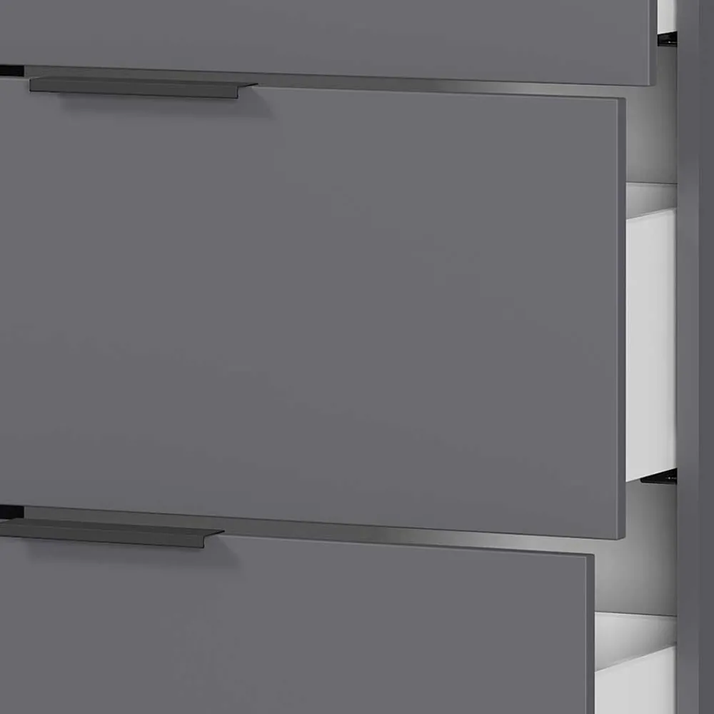 Wohnen 151x98x40 Hohe Kombi-Kommode in Dunkelgrau - Lurys