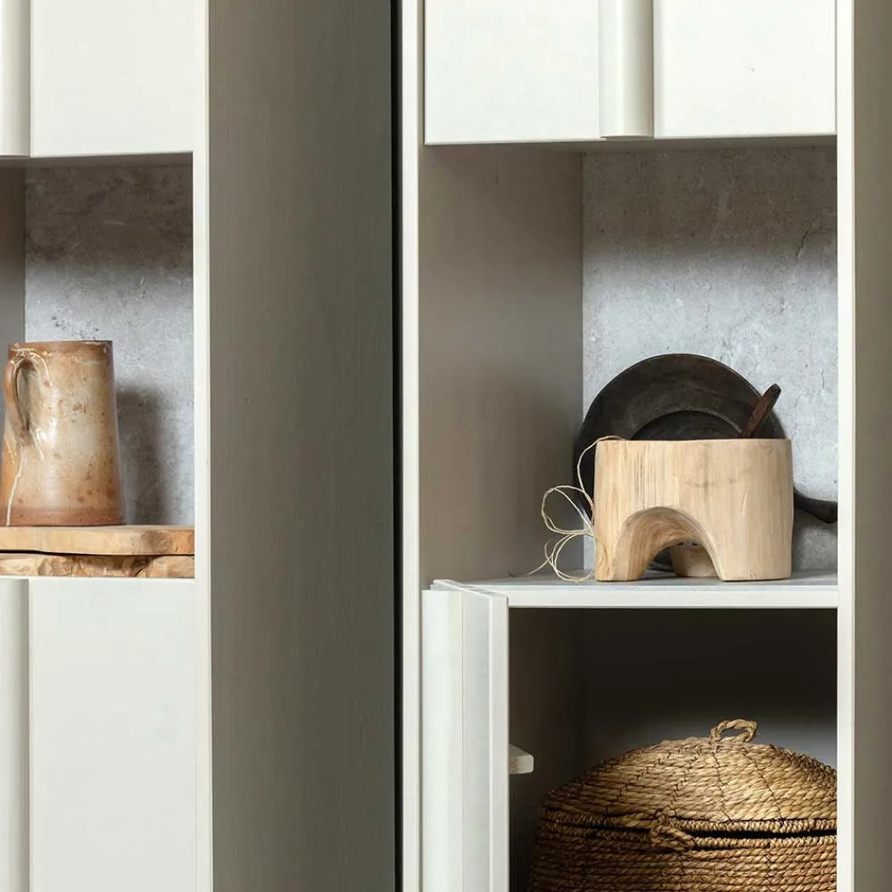 Wohnen Esszimmer-Vitrinen*40x210x42 Hoher Schrank in Hellgrau - Glamoure