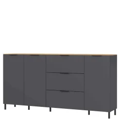 Wohnen Sideboards*192x98x40 Hohes Sideboard in Dunkelgrau - Lurys
