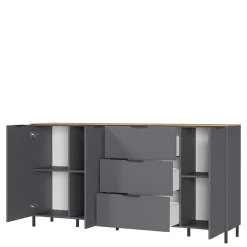 Wohnen Sideboards*192x98x40 Hohes Sideboard in Dunkelgrau - Lurys