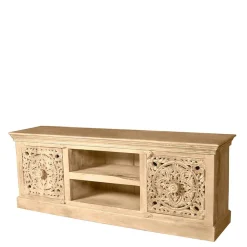 Wohnen Vintage Möbel|Orientalische Möbel*150x60x40 Holz Lowboard mit Ornamenten - Runiasa