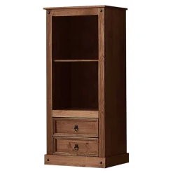 Wohnen Esszimmer-Vitrinen*65x140x38 Holz Regal in Dunkelbraun - Larentina