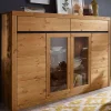 Wohnen 177x125x42 Holz Schrank mit 2 Glas Türen - Filedria