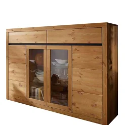 Wohnen 177x125x42 Holz Schrank mit 2 Glas Türen - Filedria