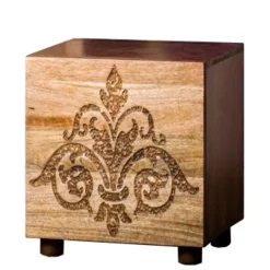 Wohnen 40x35x40 Holz Schränkchen mit Ornament Schnitzerei - Kick