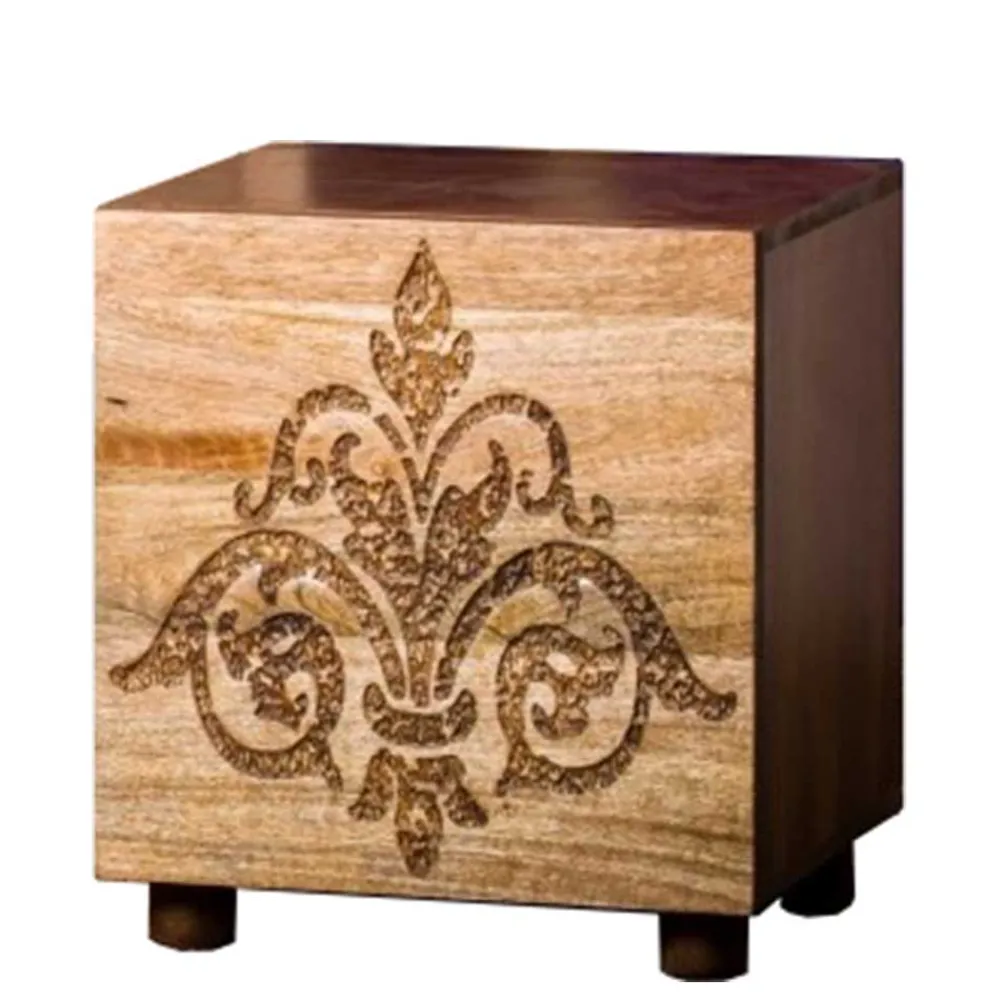 Wohnen 40x35x40 Holz Schränkchen mit Ornament Schnitzerei - Kick