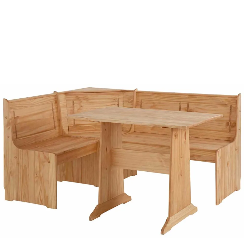 Wohnen 168x87x127 Holz-Eckbank & Esstisch - Ynvinata (zweiteilig)