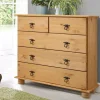 Wohnen Flurkommoden*82x78x30 Holzkommode mit fünf Schubladen - Lugsca