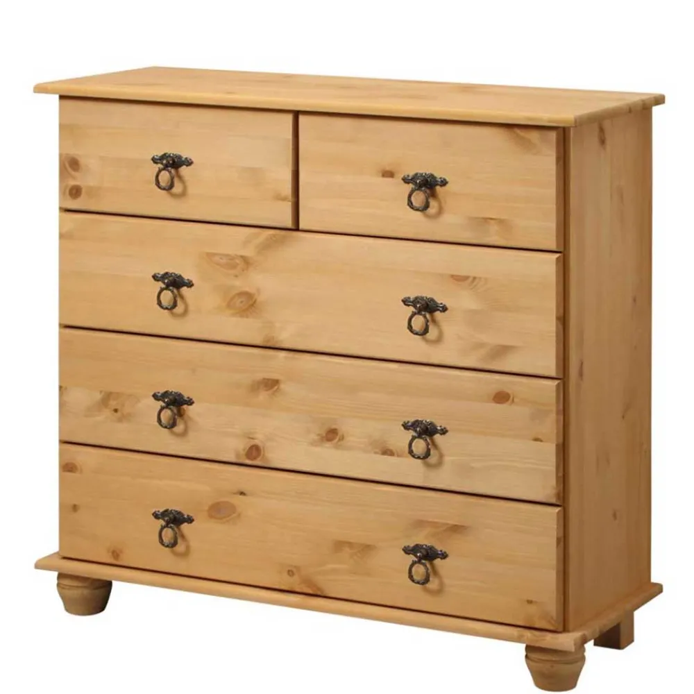 Wohnen Flurkommoden*82x78x30 Holzkommode mit fünf Schubladen - Lugsca