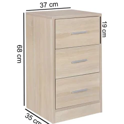 Wohnen 37x68x35 Holzoptik Nachtkommode in Sonoma-Eiche - Angrada