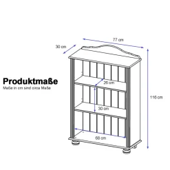 Wohnen Esszimmerregale|Regale*77x116x31 Holzregal im Country Chic aus Kiefer - Oncerta