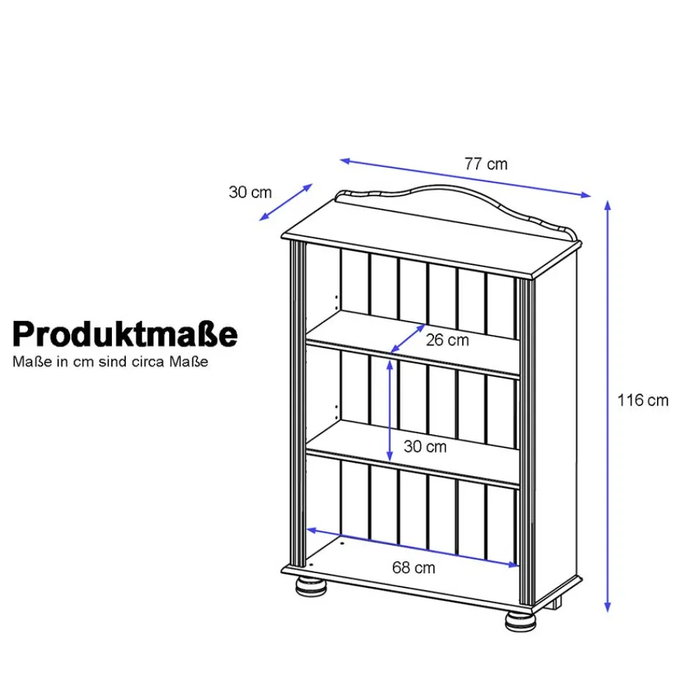 Wohnen Esszimmerregale|Regale*77x116x31 Holzregal im Country Chic aus Kiefer - Oncerta