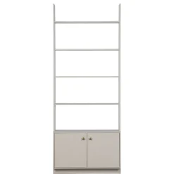 Wohnen 80x200x35 Holzregal in Grau im Skandi Design - Huvina