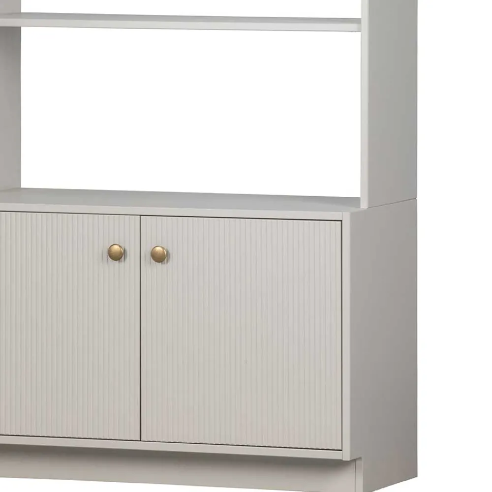 Wohnen 80x200x35 Holzregal in Grau im Skandi Design - Huvina