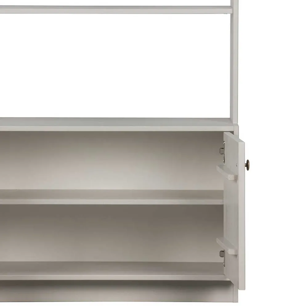 Wohnen 80x200x35 Holzregal in Grau im Skandi Design - Huvina