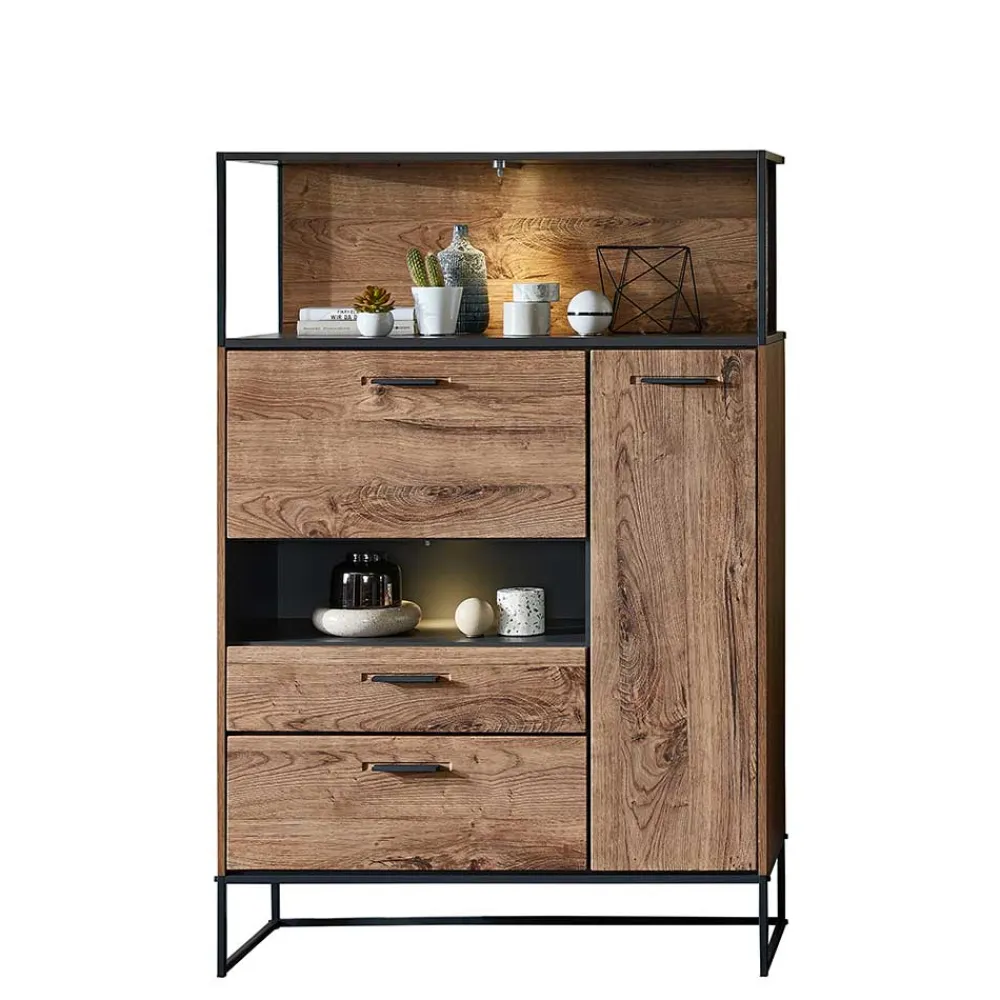 Wohnen 99x151x38 Industrial Highboard fürs Wohnzimmer - Xindus