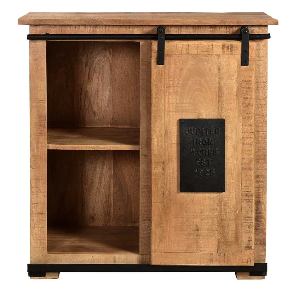 Wohnen 77x80x38 Industrial Kommode mit Schiebetür - Eswan