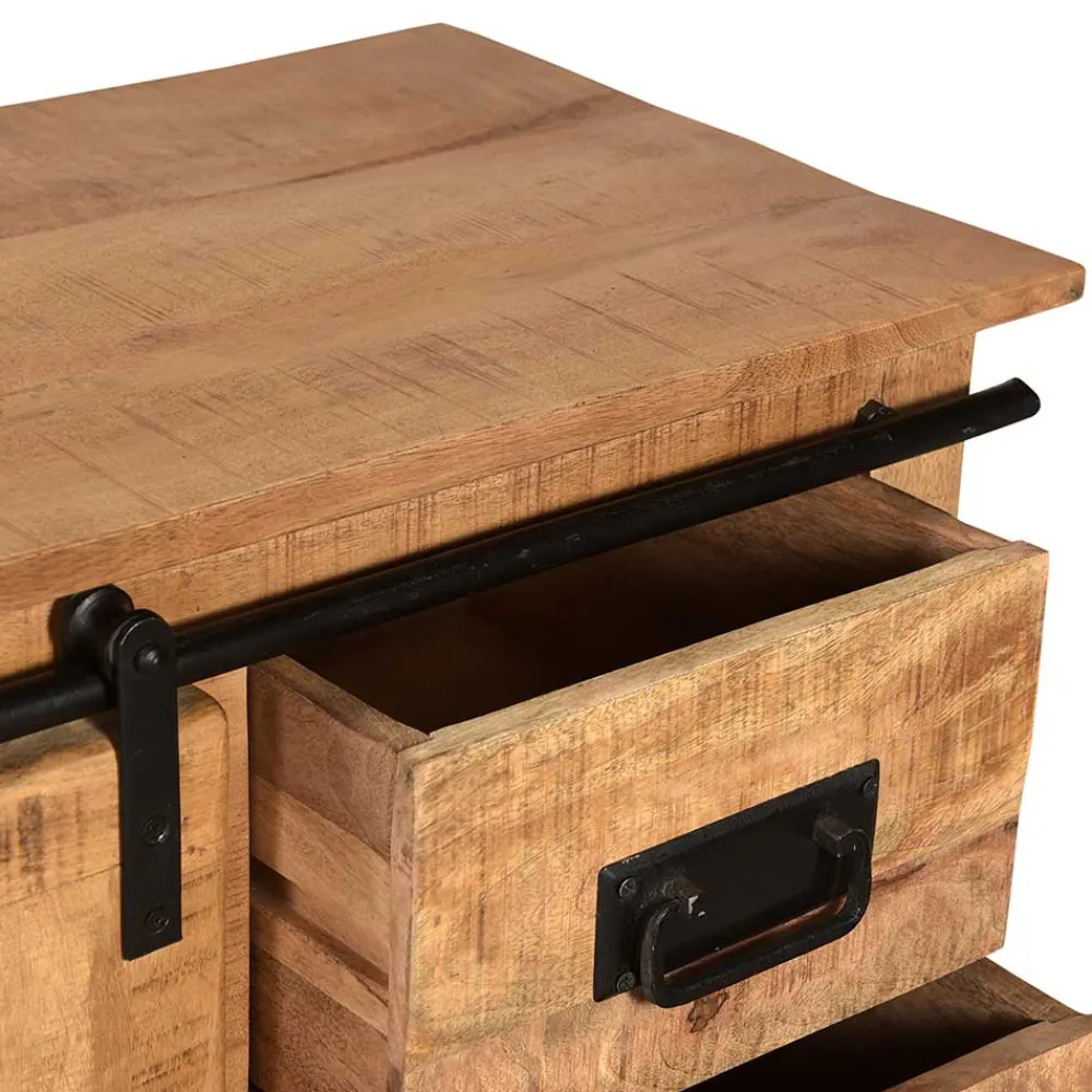 Wohnen 77x80x38 Industrial Kommode mit Schiebetür - Eswan