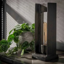 Wohnen 13x37x13 Industrial Tischlampe in Schwarz Nickel - Julesta